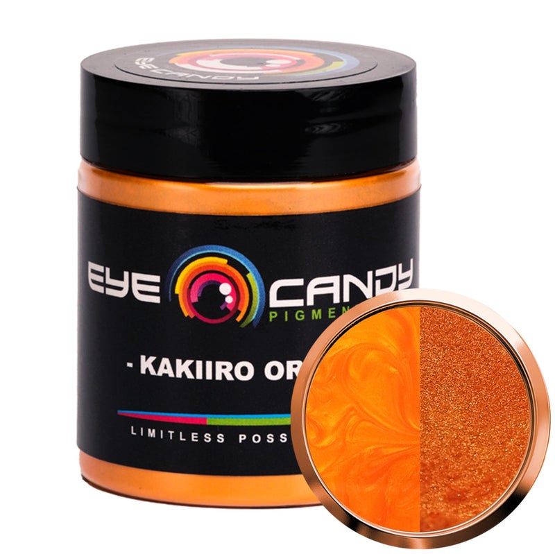 Eye Candy Pigments Premium Orange Mica Powder - Kakiiro Orange (25gr) - for Epoxy, Resin, Soap, Paint, Woodworking, Acrylic Pouring, Bath Bombs, Fishing Lures - DIY Arts and Crafts Additive - Image 1